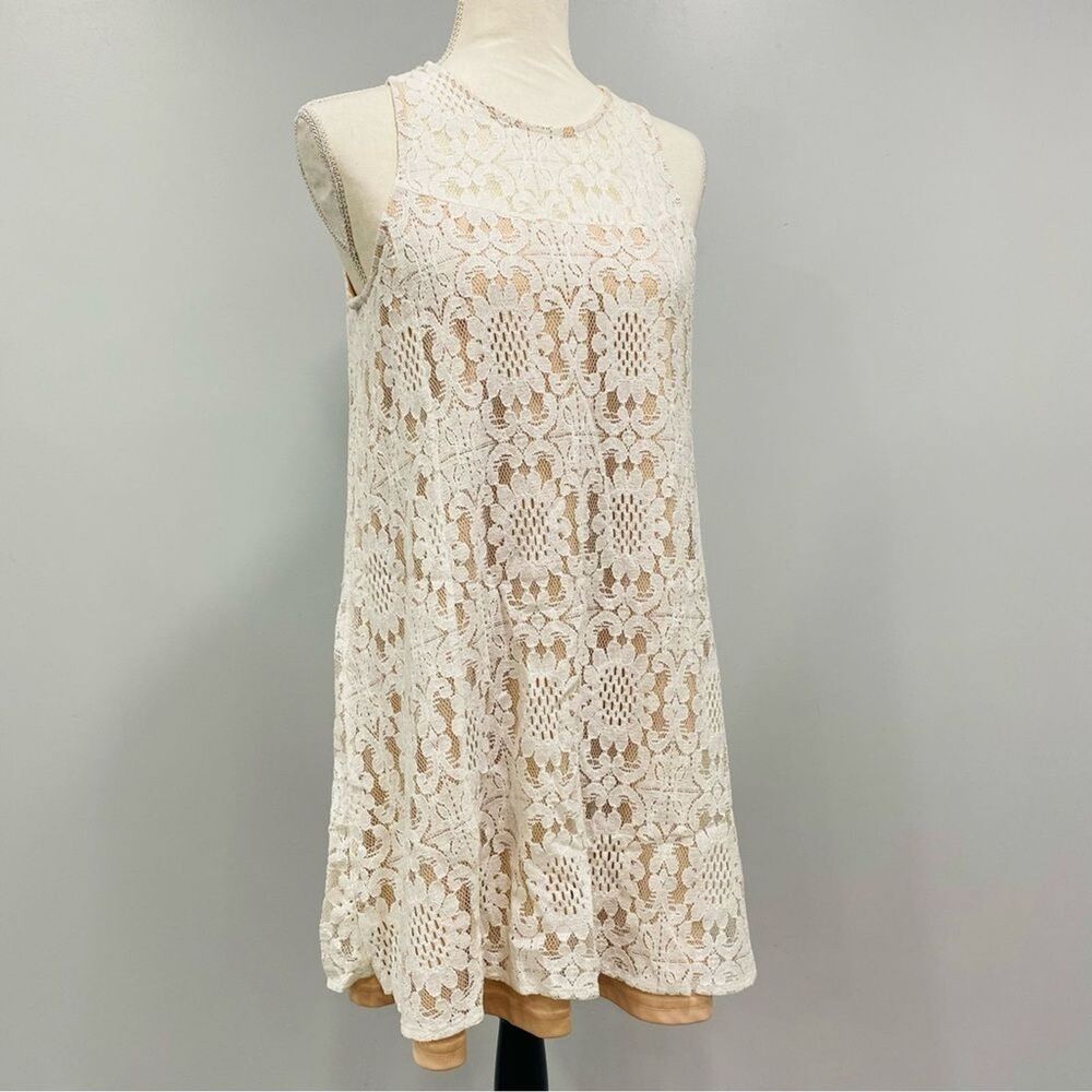 ALTARD STATE M Ivory Lace Fairy Babydoll Swing Trapeze Dress Coquette Whimsical